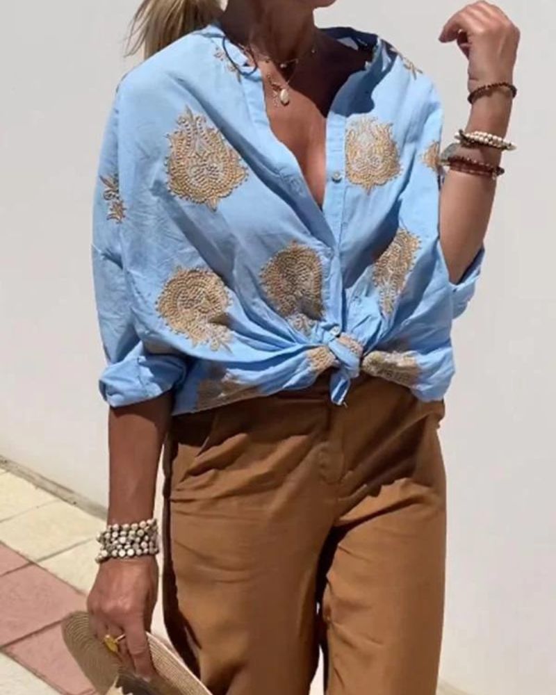 Lina – Bluzka z eleganckimi haftami