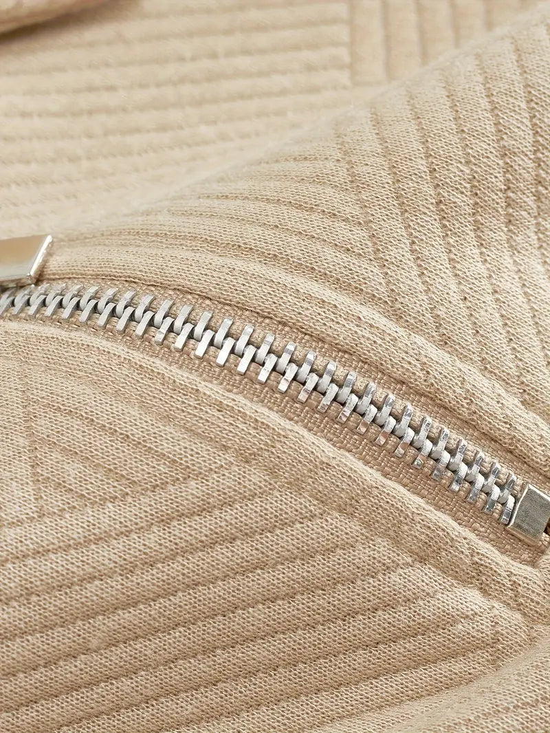 James™ - Vintage Geometryczny Sweter z Zamkiem