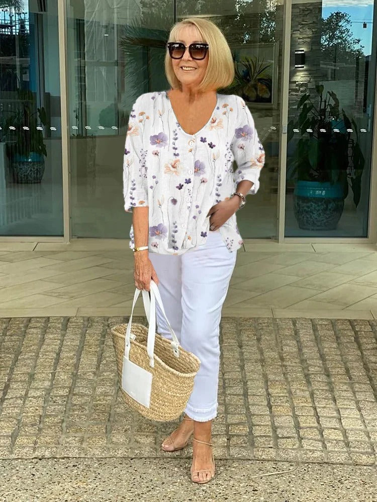 Dorothea - Elegancka Bluzka w Kwiaty