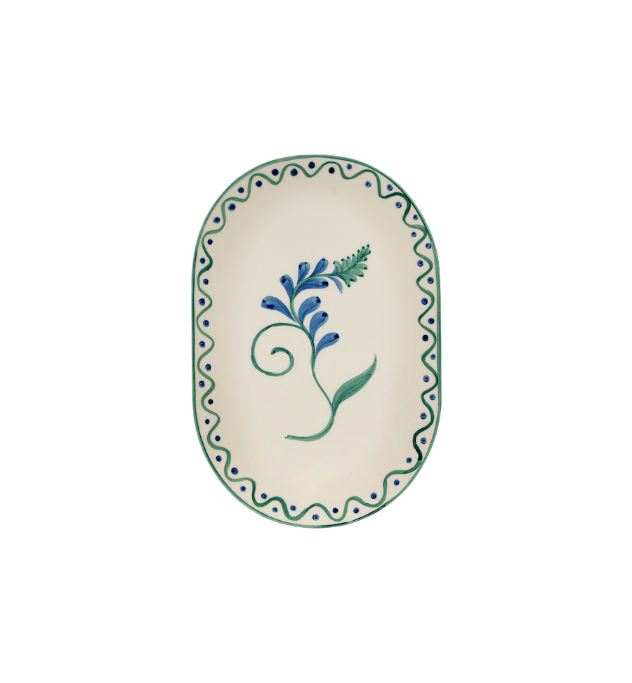 Indigo Flora Serving Platter