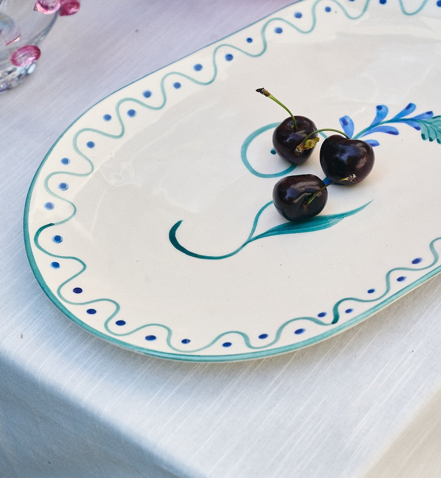 Indigo Flora Serving Platter
