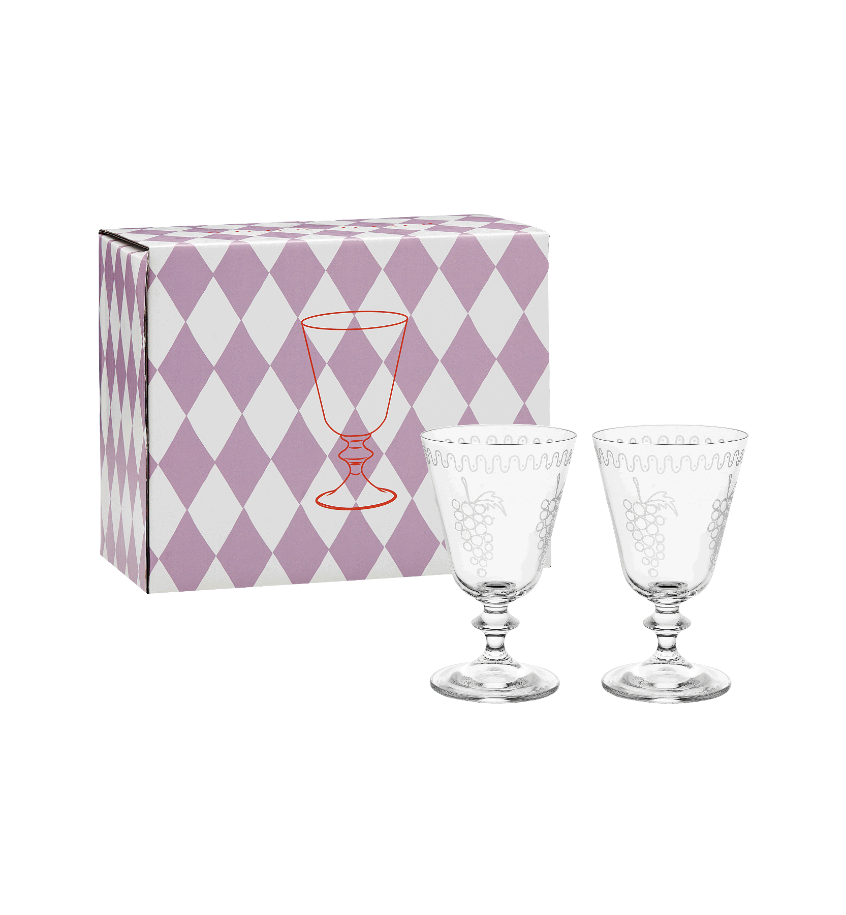 Grapevine Short Wine Glass Set of 2