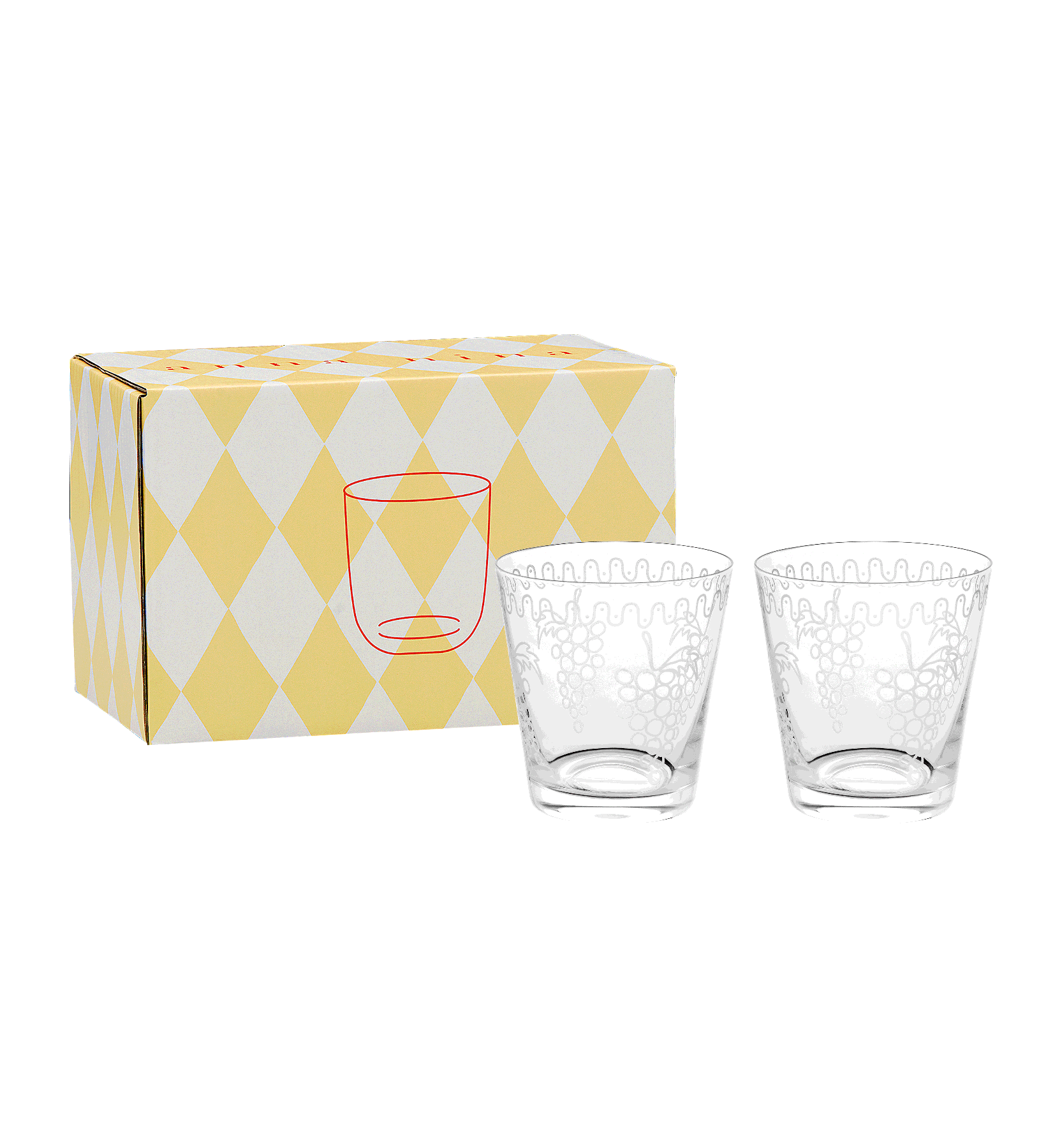 Grapevine Water Glass Set of 2