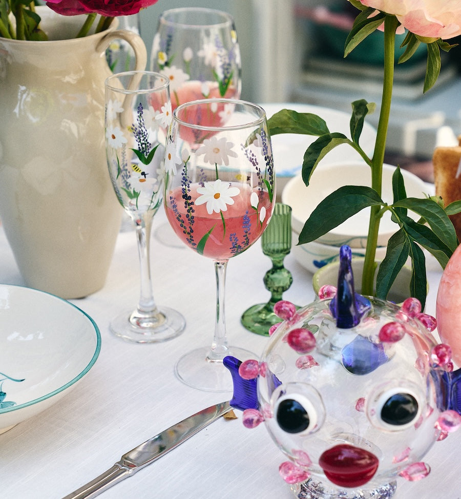 Springtime Toast Wine Glass Set of 2