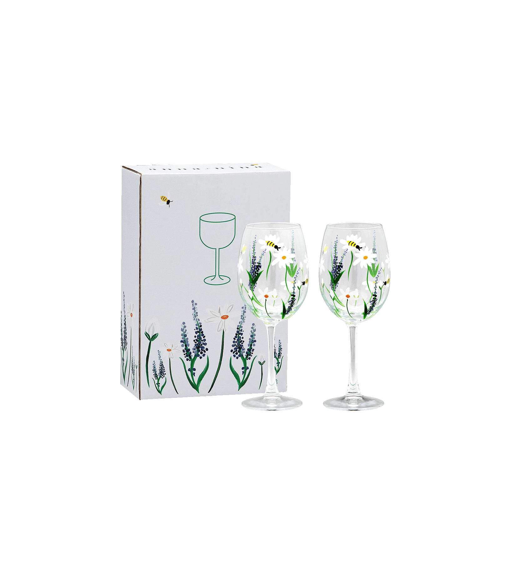 Springtime Toast Wine Glass Set of 2