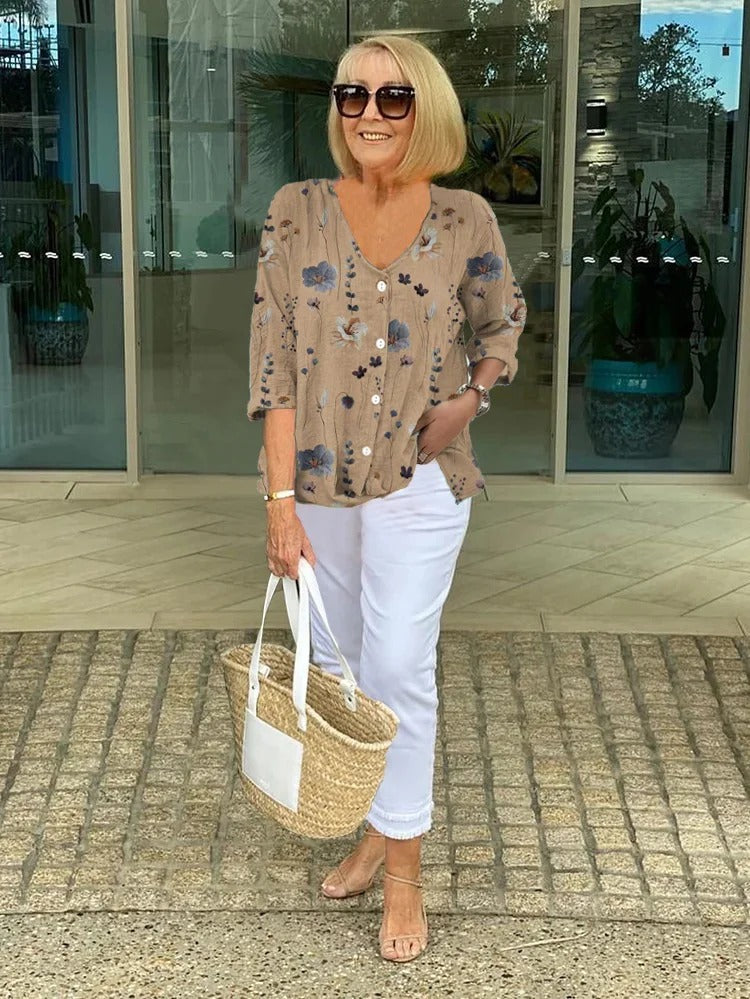 Dorothea - Elegancka Bluzka w Kwiaty