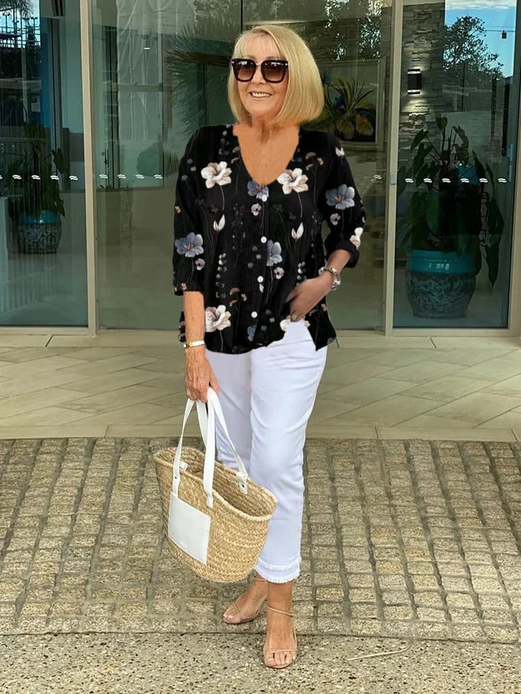 Dorothea - Elegancka Bluzka w Kwiaty