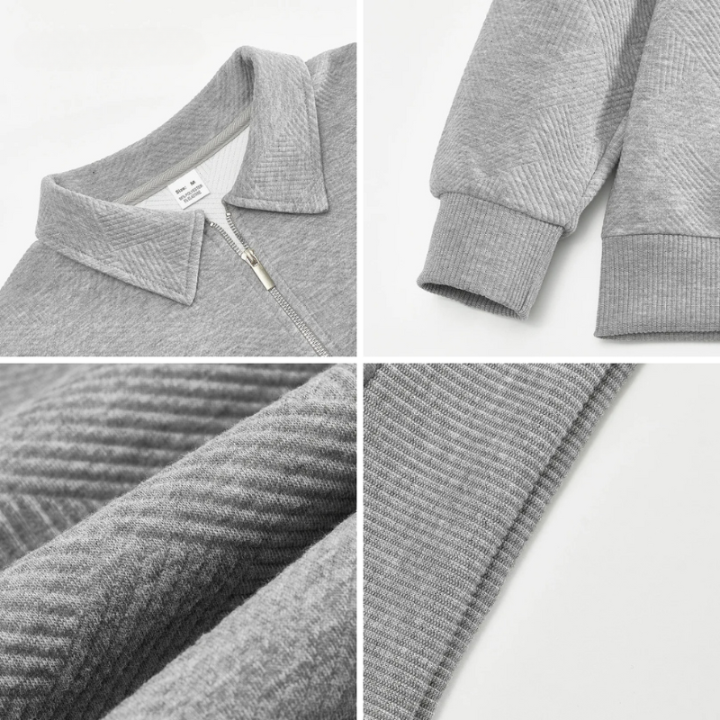 James™ - Vintage Geometryczny Sweter z Zamkiem