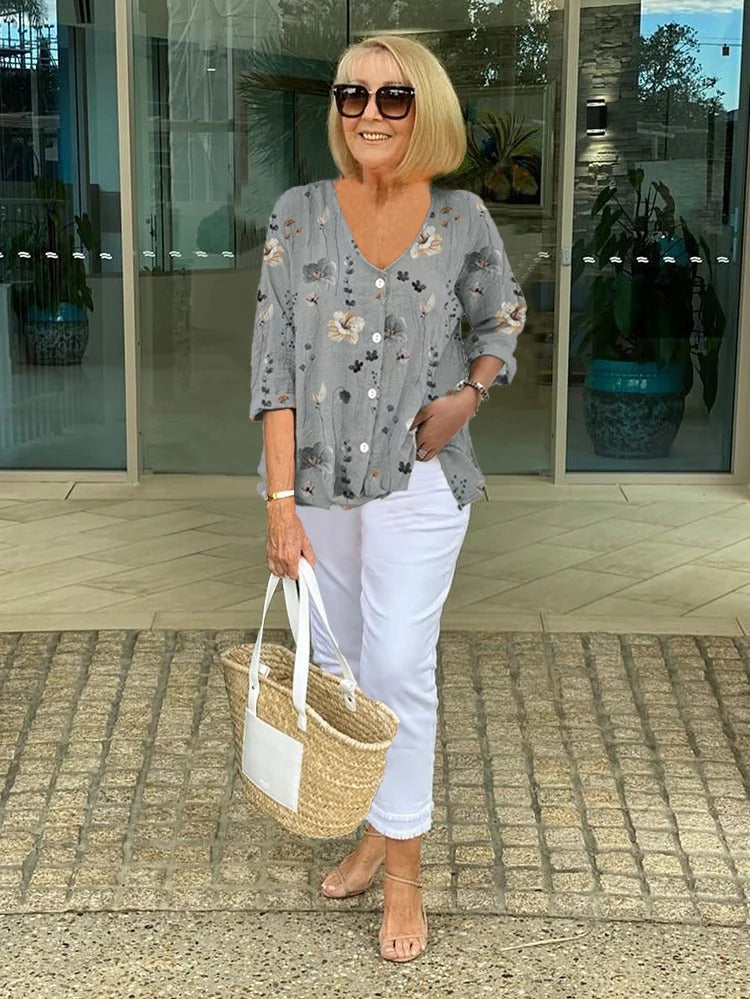 Dorothea - Elegancka Bluzka w Kwiaty