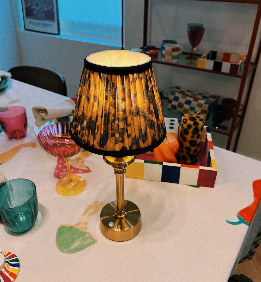 Pooky Round Brass Rechargeable Table Lamp