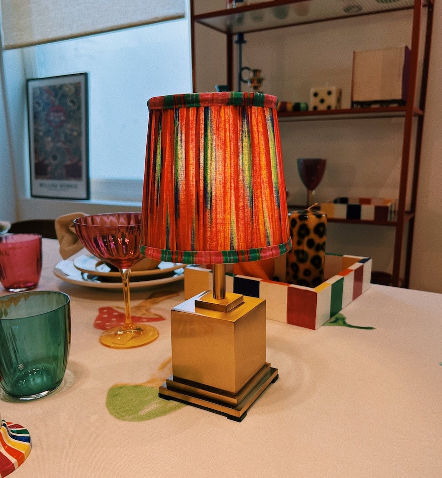 Pooky Square Brass Rechargeable Table Lamp