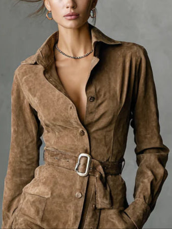 Alba | Midi-sukienka z długim rękawem